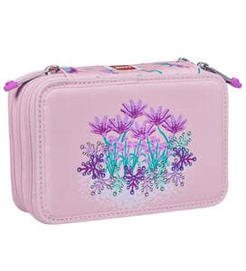 Flowers 3-Layered Pencil Case with Pencils
