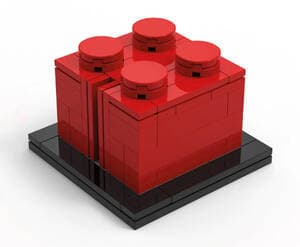 Buildable 2 x 2 Red Brick